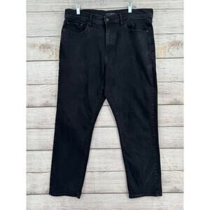 Lucky Brand 410 Athletic Straight Jeans Mens 36x30 Black Dark Wash Denim